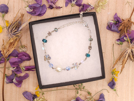 Dreamy Iridescent Blue Butterfly Bracelet