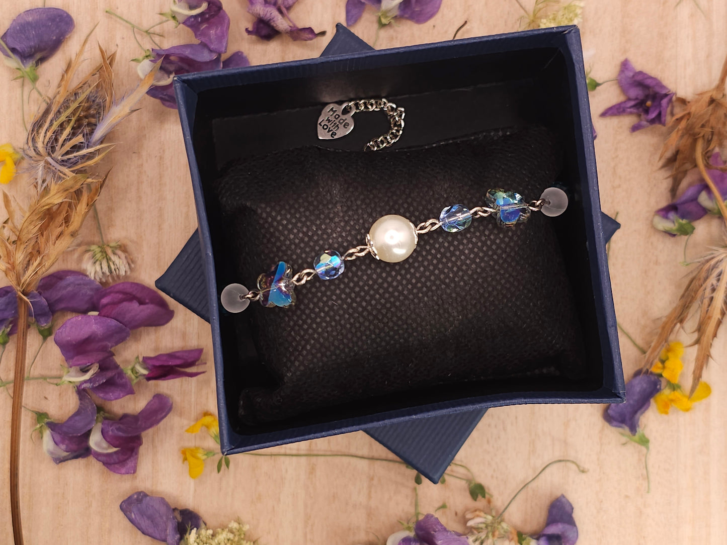 Dreamy Iridescent Blue Butterfly Bracelet